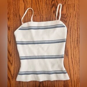 Aritzia Babaton Scult Knit Cami Tank in Blue+White